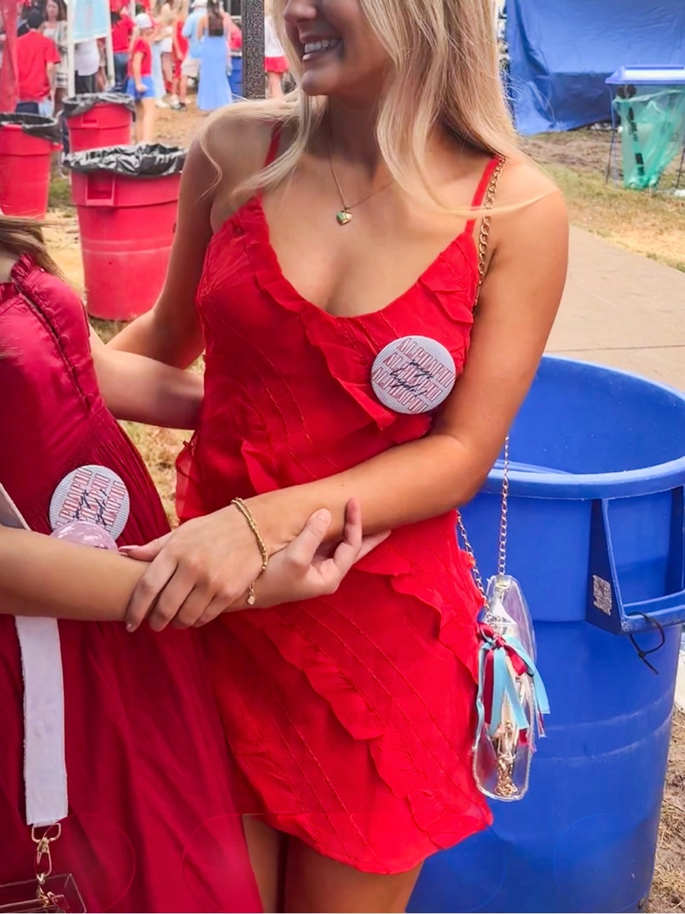 Red Ruffle Dress - Picture 3 of 3